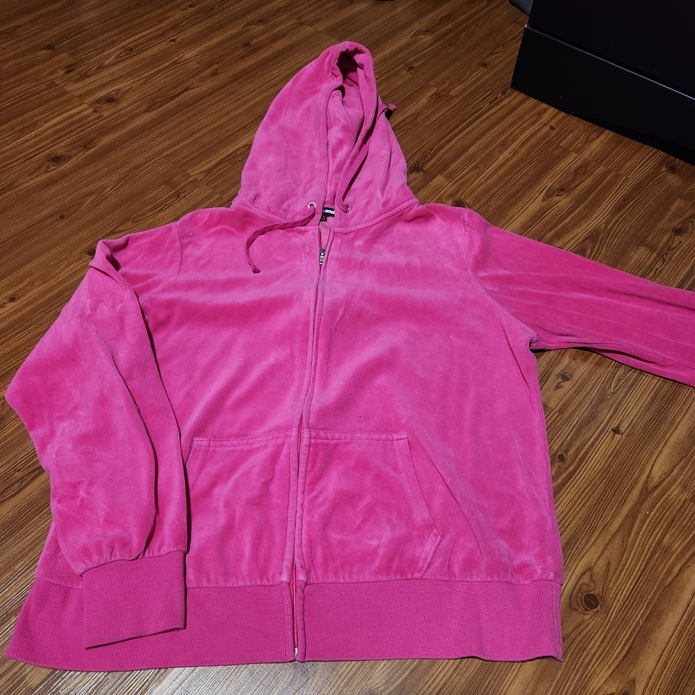 Fashion Nova Pink Velvet Hoodie